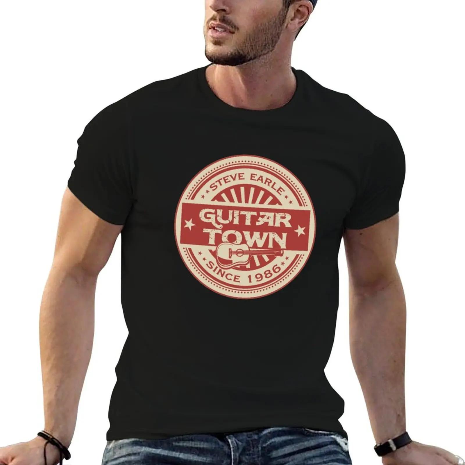 

Steve Earle - Guitar Town Classic T-Shirt printed t shirts for man t shirt for man T-Shirt
