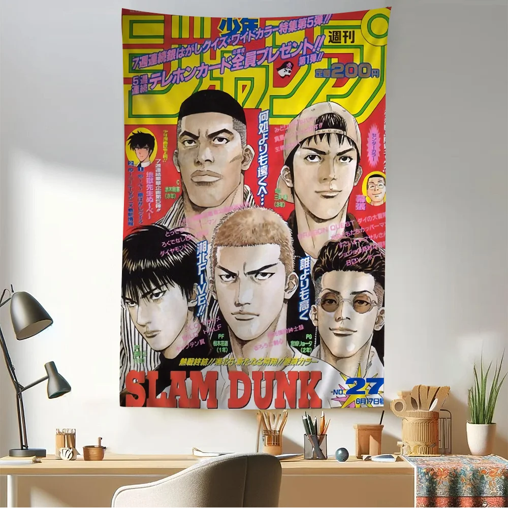 Japan Anime Figure The First Slam Dunk Sports Basketball Tapestry Anime Tapestry Hanging Tarot Hippie Wall Rugs Dorm Wall