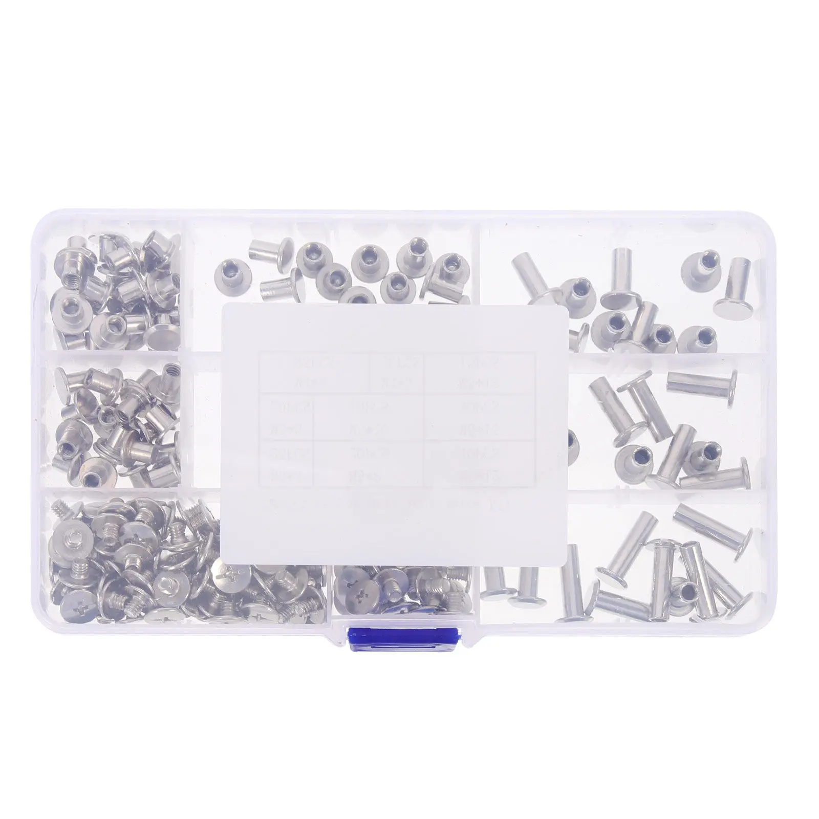 220Pcs Sturdy Inner Threaded Binding Screw Posts Carbon Steel Non Rusting for Photo Albums Bookbinding Handicrafts DIY