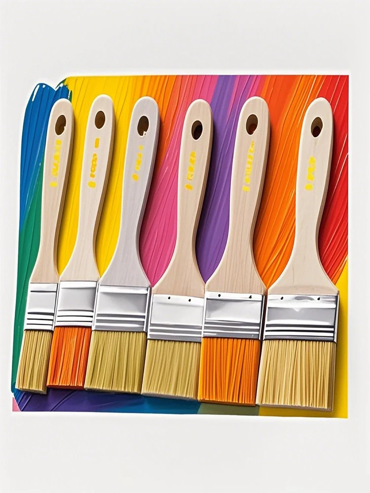 Fil de caoutchouc en Nylon, petite planche, brosse, manche en bois, outil de décoration, revêtement de peinture, nettoyage en Latex, peinture de cuisson pour Barbecue