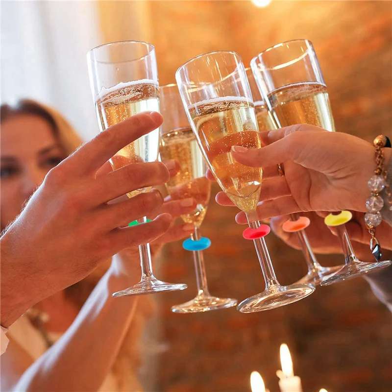 

ABXF-2X Wine Glass Tags,Wine Glass Drink Markers For Party Cocktail,Wine Glass Charms Markers-Wine Markers For Wine Glasses