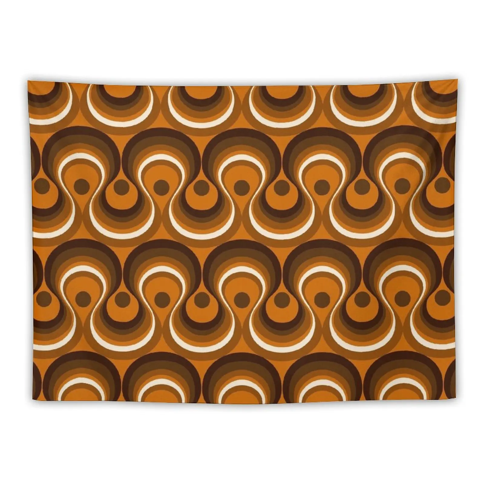 

Brown, Orange & Ivory Wavy Lines Retro Pattern Tapestry Wall Coverings House Decorations Tapestry