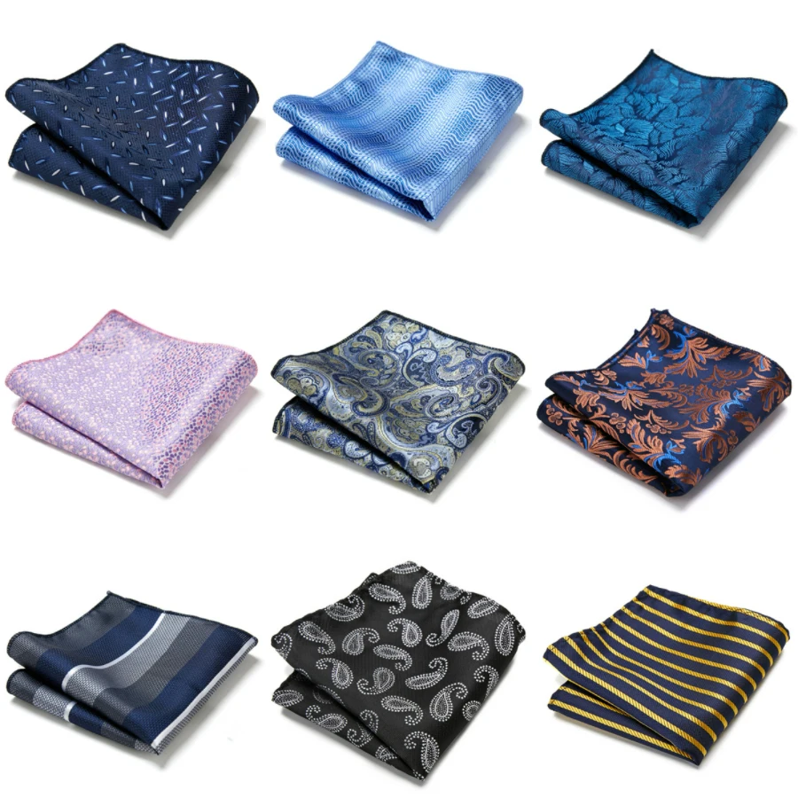Pocket Square Handkerchief Nice Handmade Woven 100% Silk Hanky Pocket Square Printed hombre Pink Office Clothing accessories
