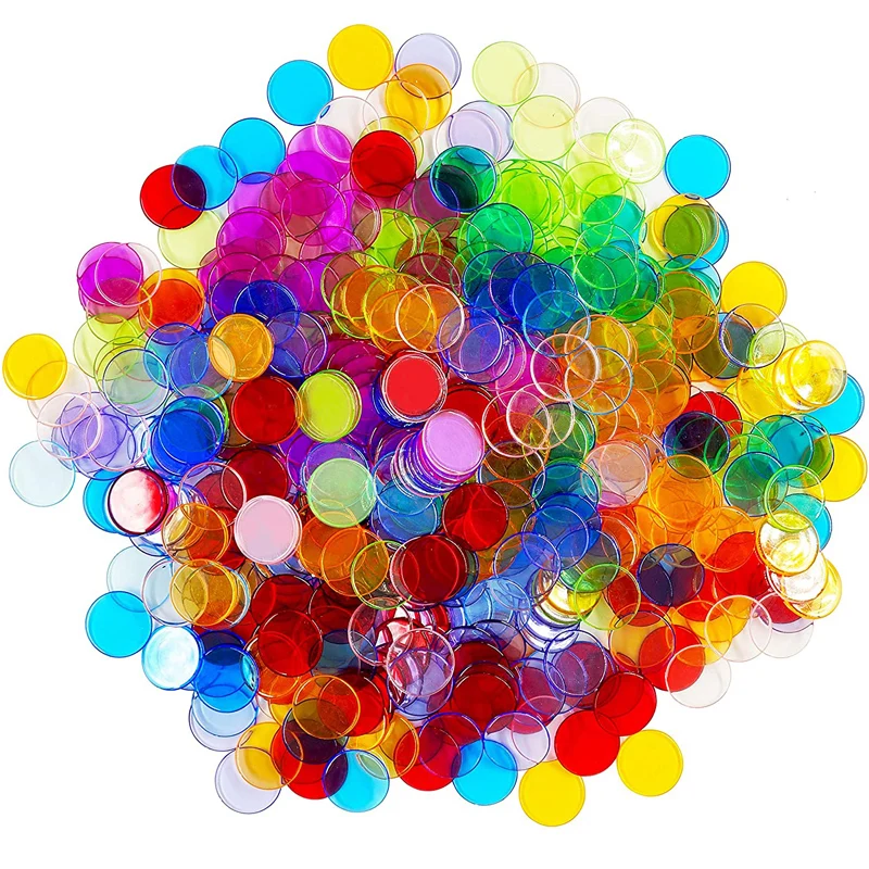 Puces de Comptage de Bingo Transparent de 19mm pour Enfant, 600/300 Pièces, Fournitures de Jeux de Maths, Fuchsia pour Salle d'Irritation