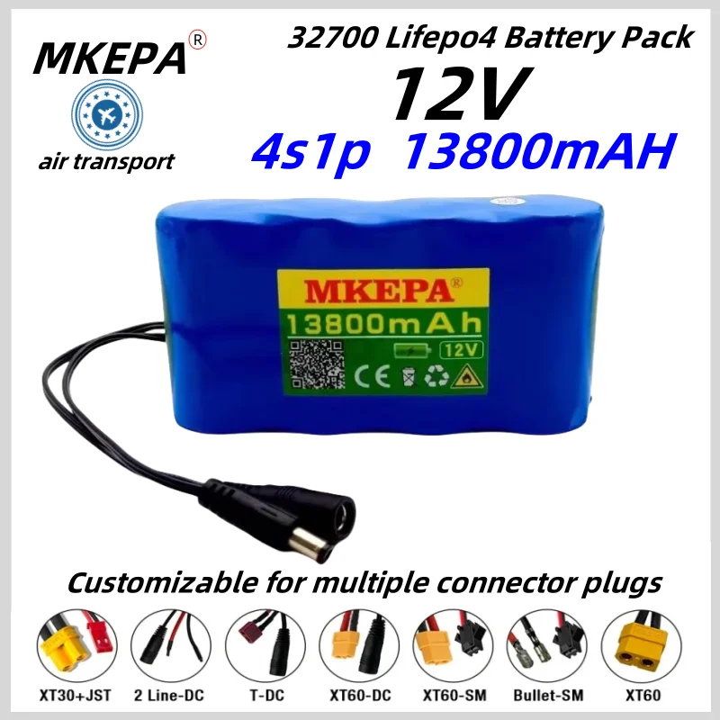 32700 Lifepo4 Battery Pack 4S1P 12.8V 1.38Ah with 4S 40A Balanced BMS for Electric Boat and Uninterrupted Power Supply 12V