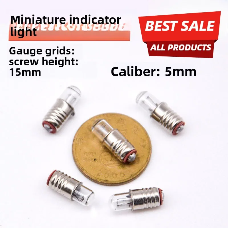 E5 Miniature Indicator Bulb 1.5V 2.5V 6.3V 12V 24V 0.1A Signal Lamp Light Kit Set