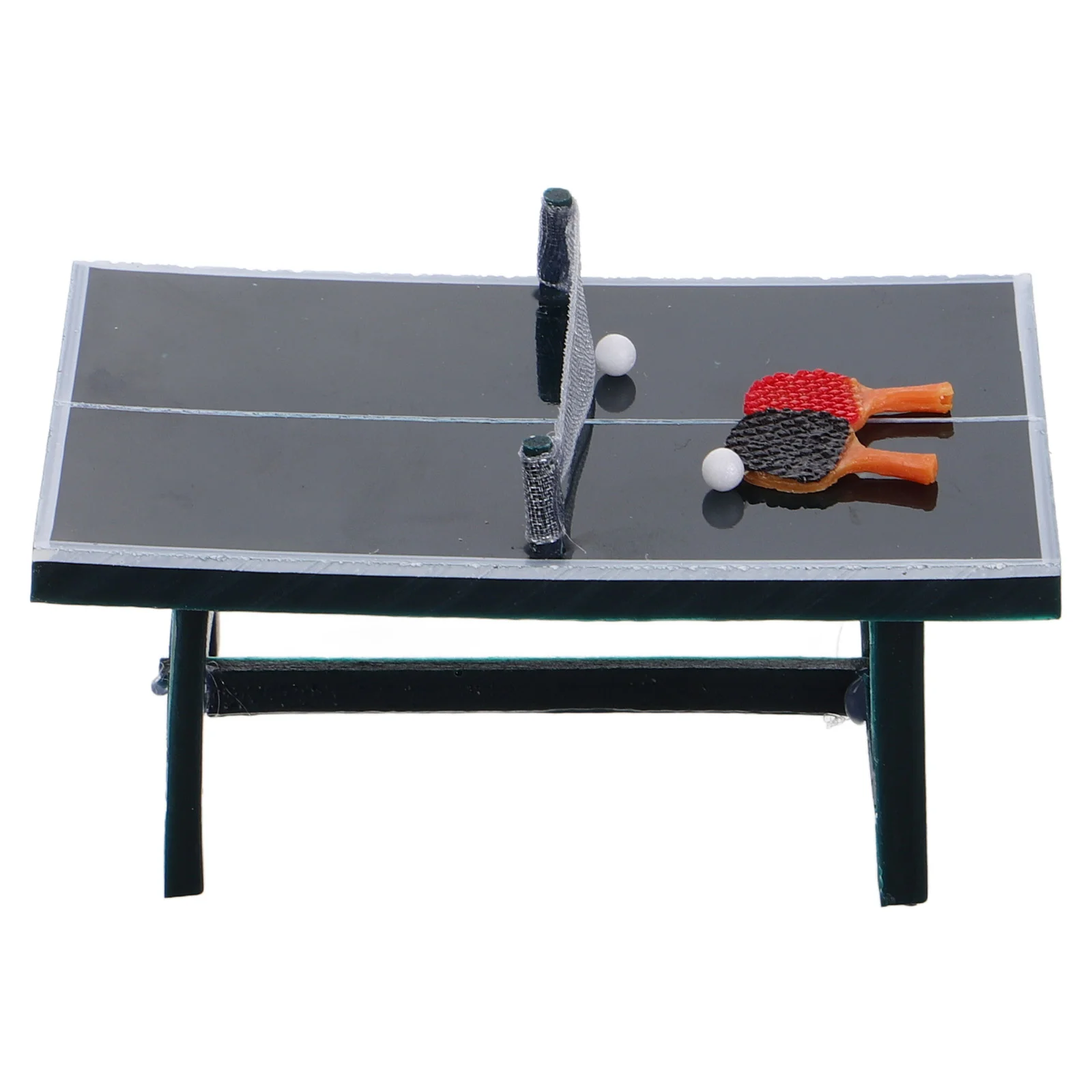 Table Tennis Model Toys Miniature Pingpong and Paddle Fun Sports Resin Dollhouse Accessories Child Bat