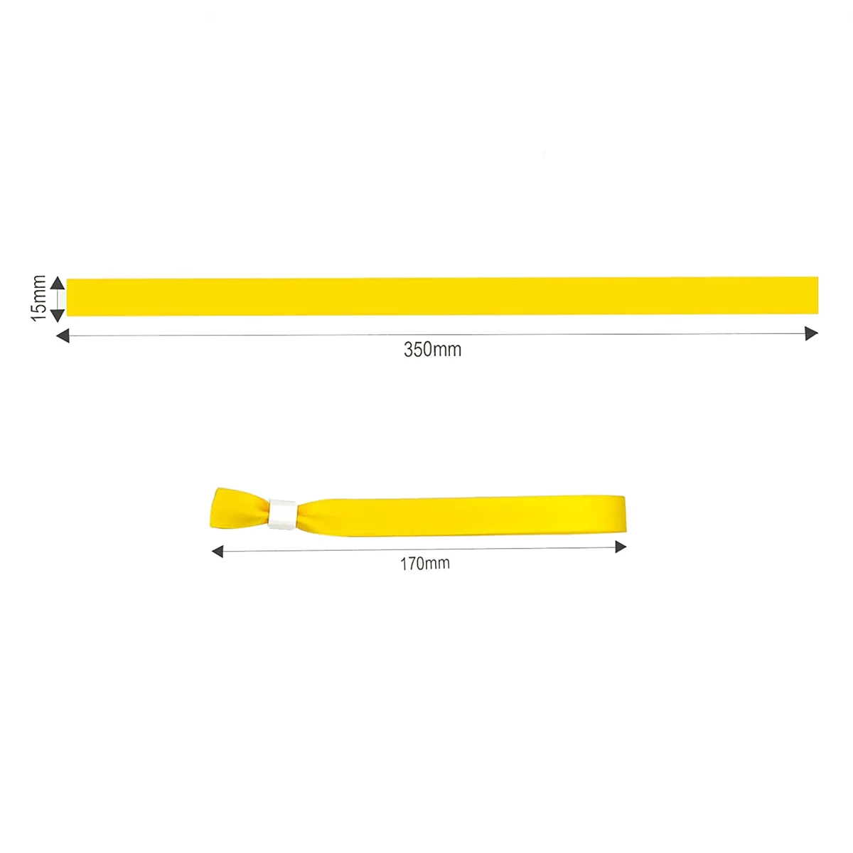 100 Pack Cloth Event Wristband,Color Wristbands Without Logo Resistant, Lightweight Concert Wrist Strap (Yellow)