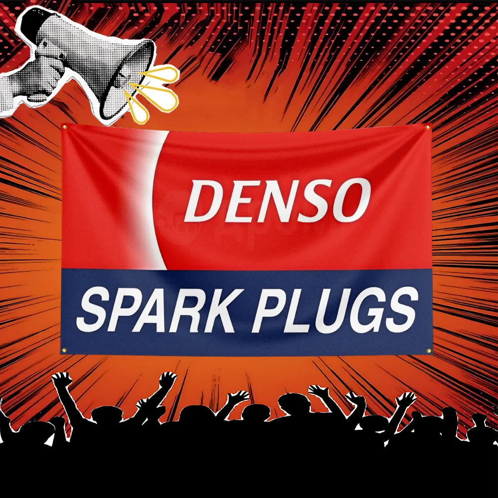 Denso Spark Plugs Auto Parts Flag 3x5 FT Polyester Banner For Garage Workshop Wall Decor Mechanic Gift