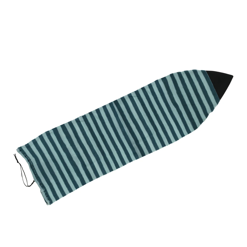 Lightweight Surfboard Socks Cover Green Stripe Surf Bag Board Protector Case for Shortboard Travel Use