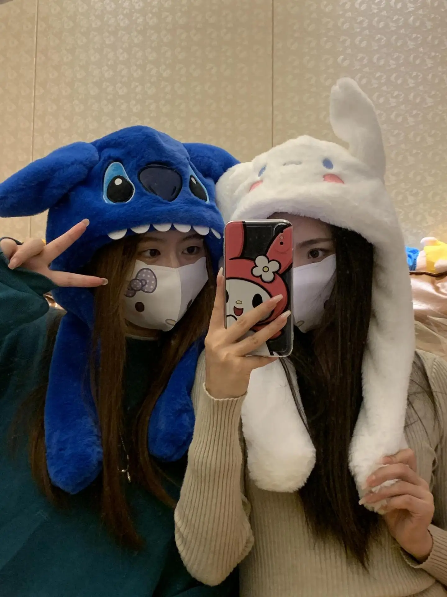 Disney Stitch Cartoon Long Ear Cosplay Hat Cute Decorative Winter Rabbit Caps Colorful Toys FOR Boy Girl New