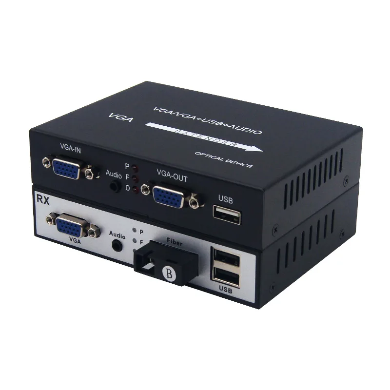 1080P VGA KVM über Glasfaserkonverter über Single Mode Single Fiber Extender bis zu 20 km mit Audio VGA Loop-out