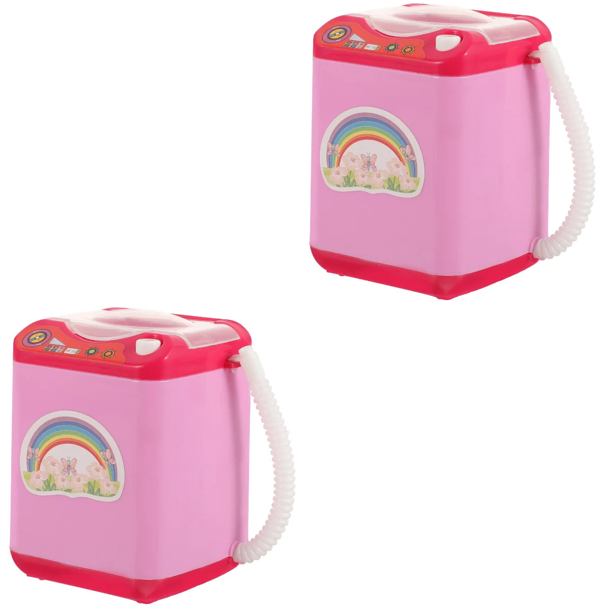 2 Pack Powder Puff Toy Washing Machine Child Clothes Machines Plastic Kids Plaything