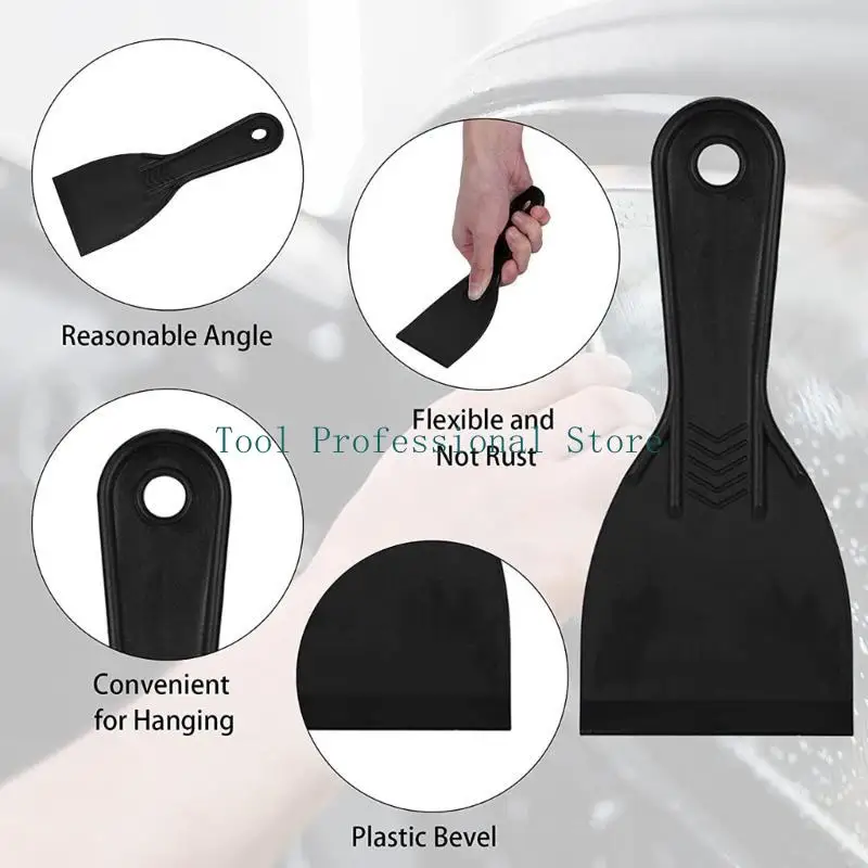 57QF Surface Surface Putty Knife Set 6 Kích cỡ Máy quét thìa nhựa cho giấy tường, sửa chữa vách thạch cao và cạo sơn