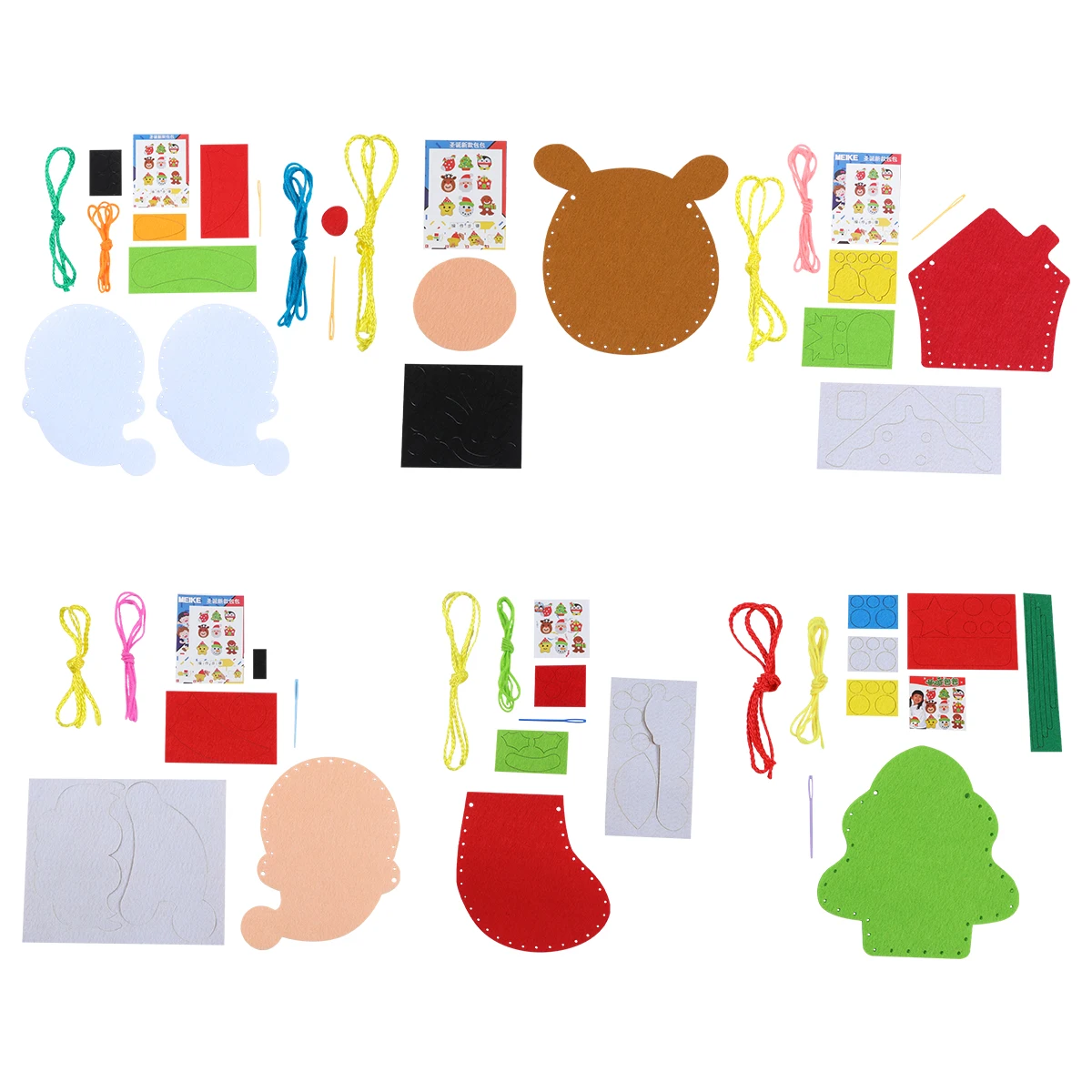 

6 Pcs DIY Christmas Gift Bag Sewing Kit Kids Backpacks Decorations Accessories Craft Manual H made Holiday Fun