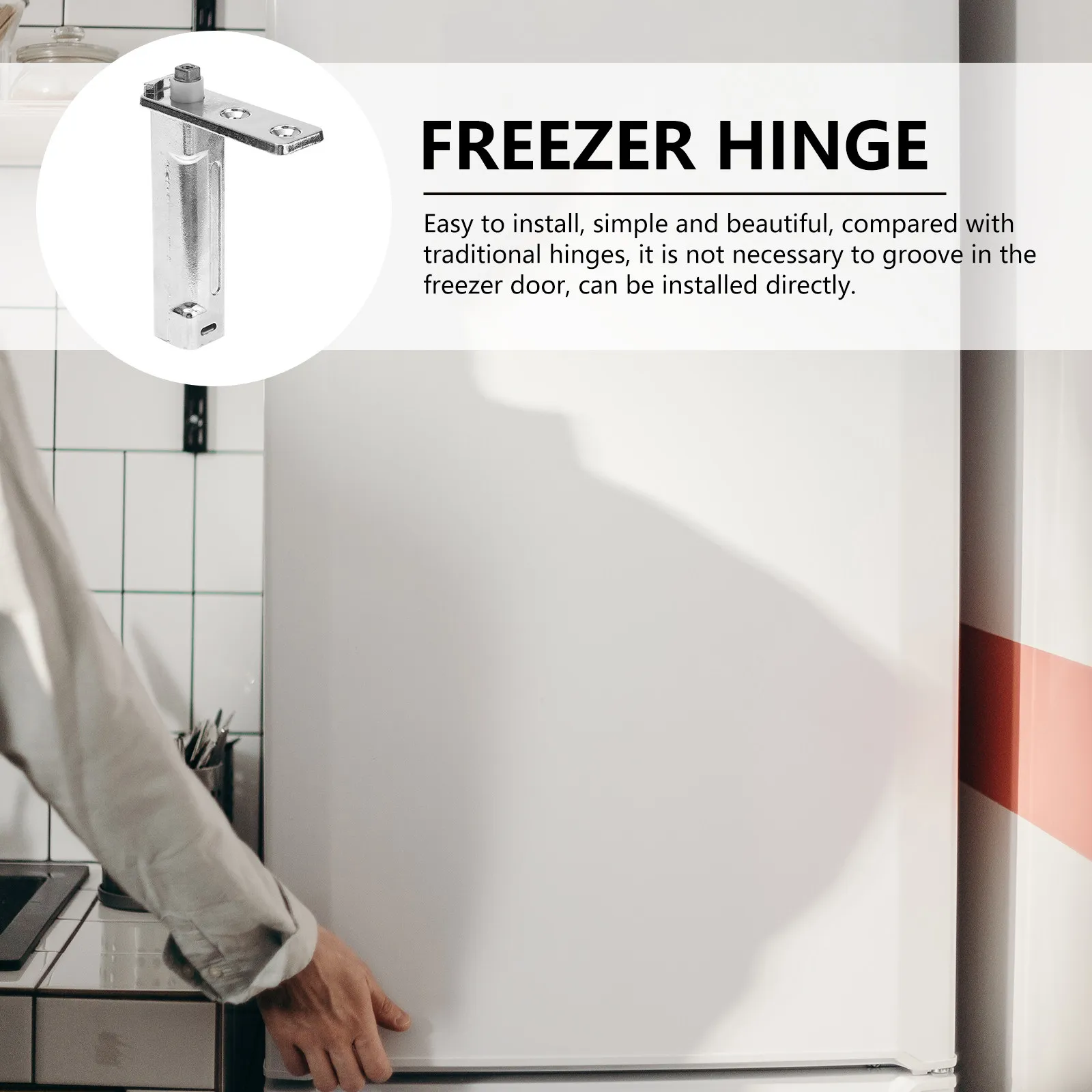 

1Pcs Long-Lasting Zinc Alloy Reinforced Auto Close Pivot Hinge for Freezer Refrigerator Door Heavy-Duty Metal Hinge Accessories