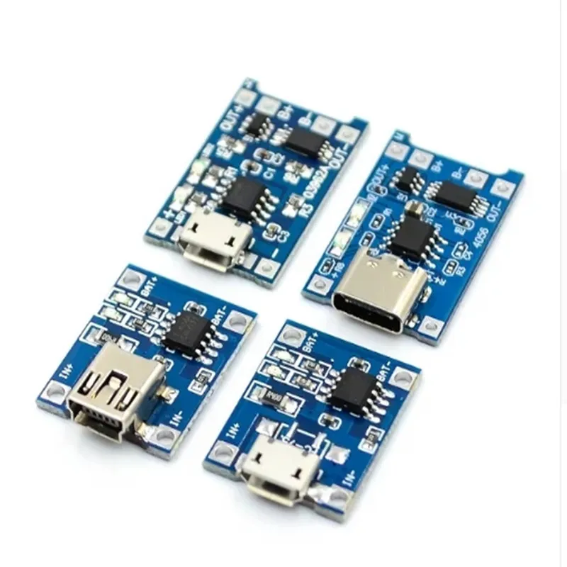 5pcs/lot 5V Micro USB 1A 18650 TP4056 Lithium Battery Charging Board With Protection Charger Module