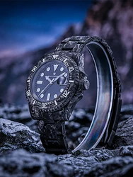 2024 nueva fibra de carbono 40MM calidad buceo reloj de ocio de lujo para hombres SW200 mecánico automático 10ATM reloj de zafiro regalo para hombres