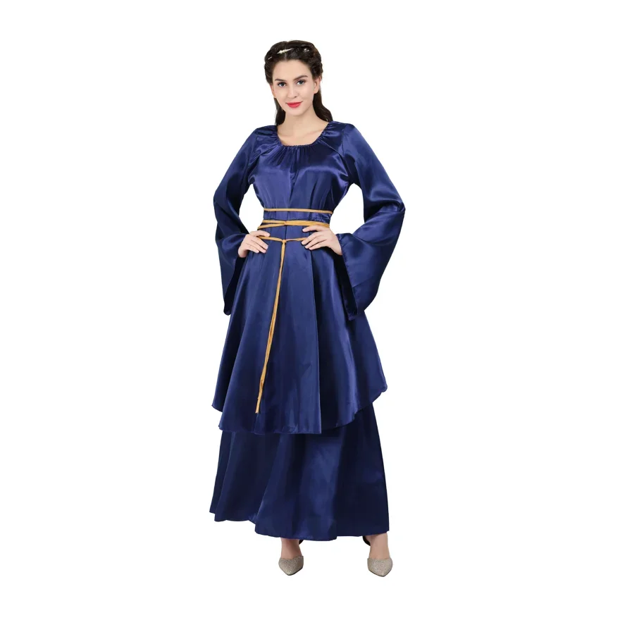 Palace Medieval-Robe Longue Unie, Robe de Bal de la Reine Renaissance, Robe de Cour, Rétro, Gothique, Manches sulf, Cosplay, Robe de Soirée