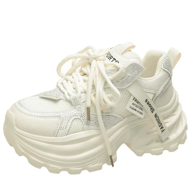 

Women's Dad Shoes Spring 2026 New Style Lace-Up Mesh Breathable Lightweight Heightening Sports Casual Shoes Thick Sole