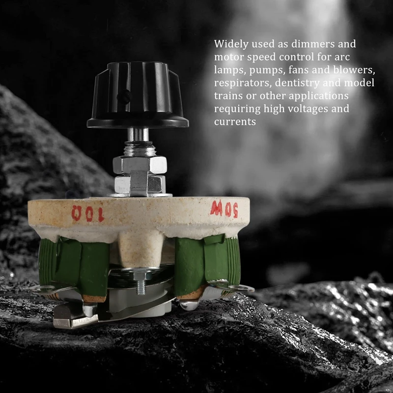 50W 10 Ohm Ceramic Potentiometer Variable Taper Pot Resistor Rheostat-ABVK