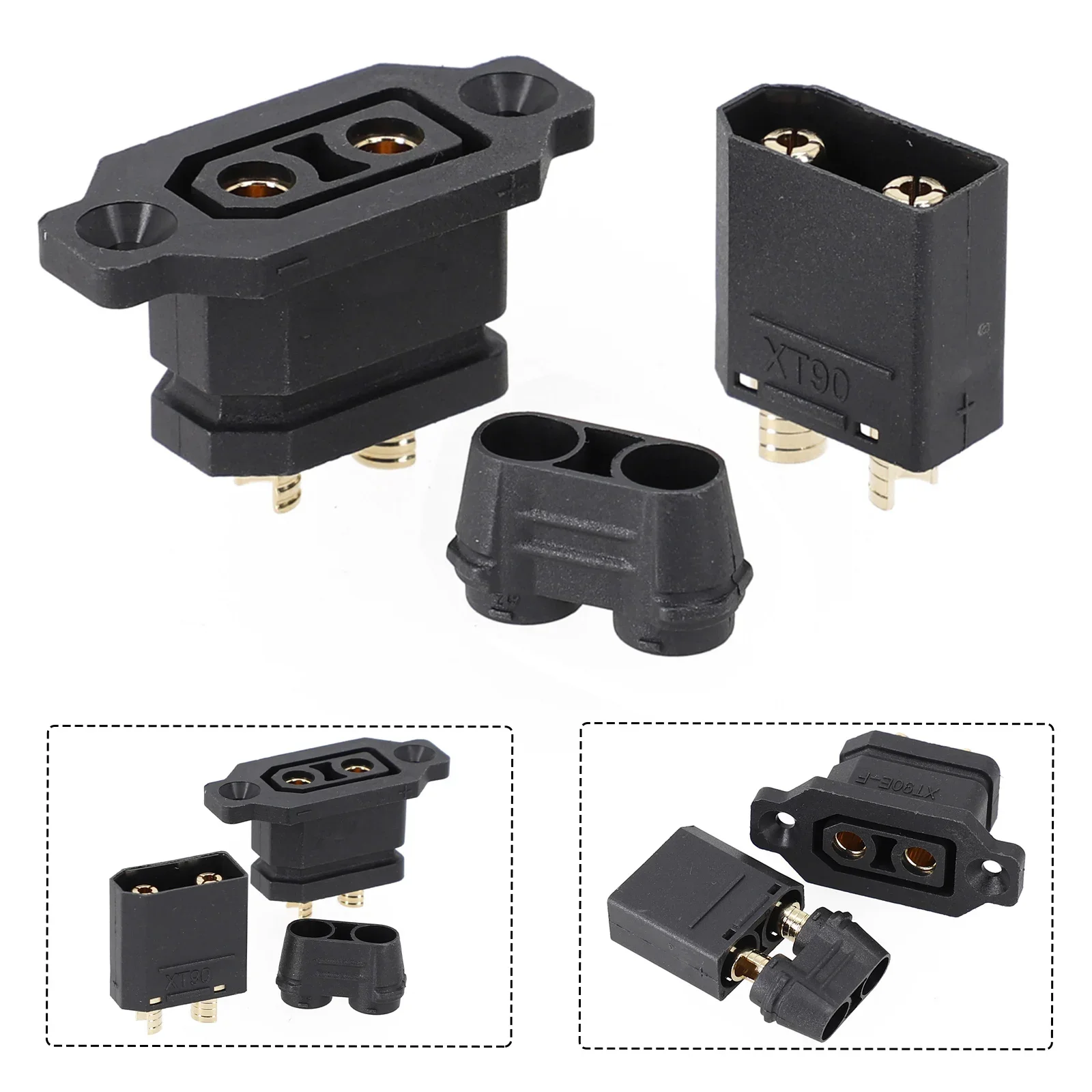 

Reliable XT90 Lithium Battery Charging Port Plug Fixed Base Electric Vehicle Connector Easy to Plug and Unplug