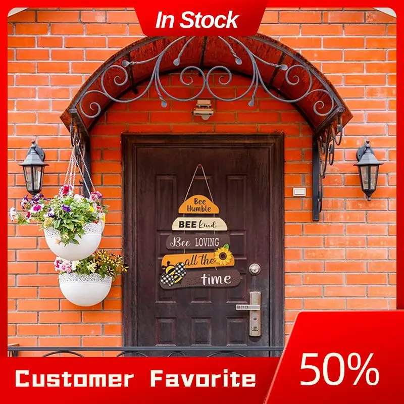 Top Sale Type B Home Door Decoration, Bee Kindness Bee Happy Thanksgiving Bee Welcome Sign Front Door Decoration Easy Install