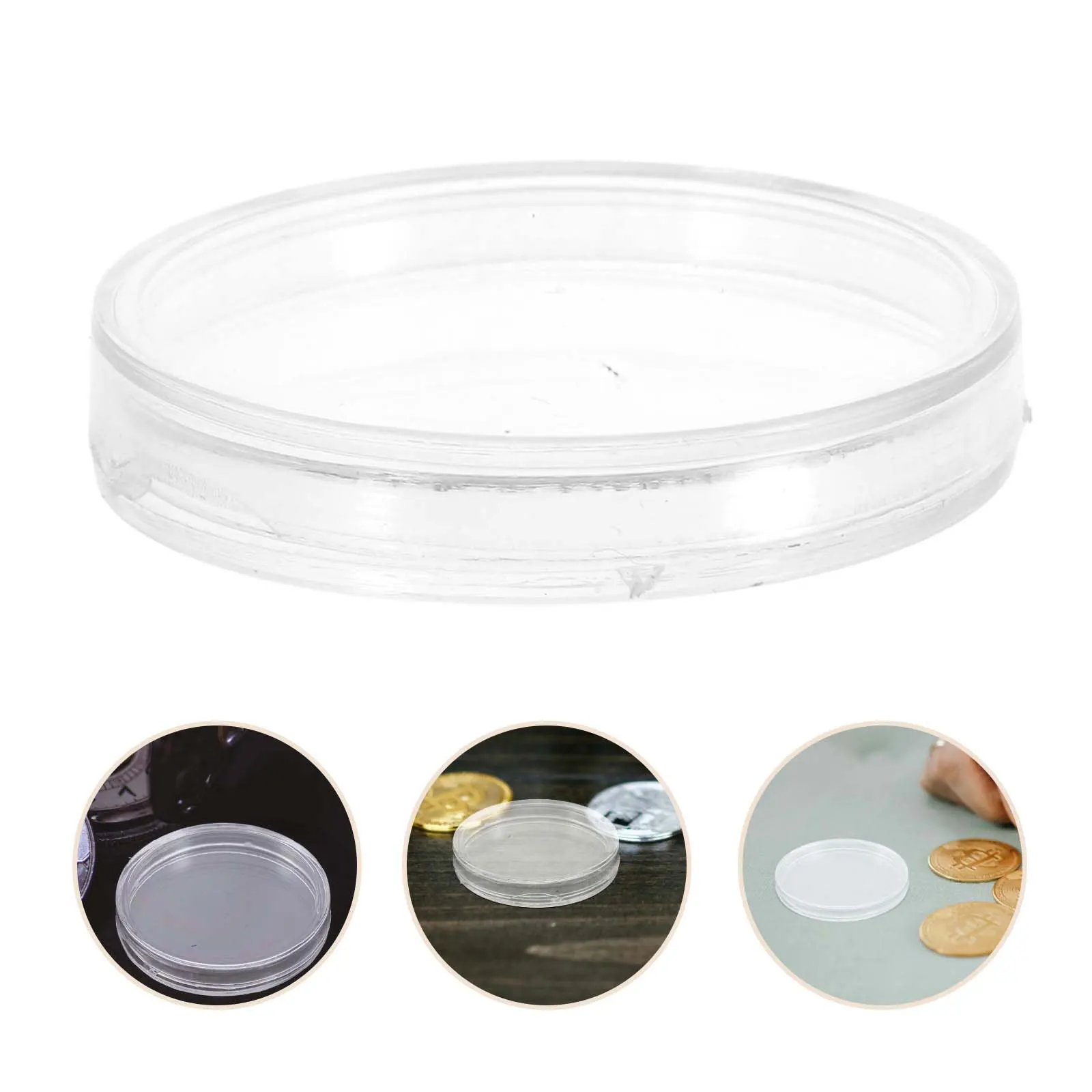 Porte-monnaie Transparent, boîte de rangement, Capsule ronde en plastique 27Mm, organisateur de Collection de pièces de monnaie, protecteur, boîte ronde transparente, 200 pièces