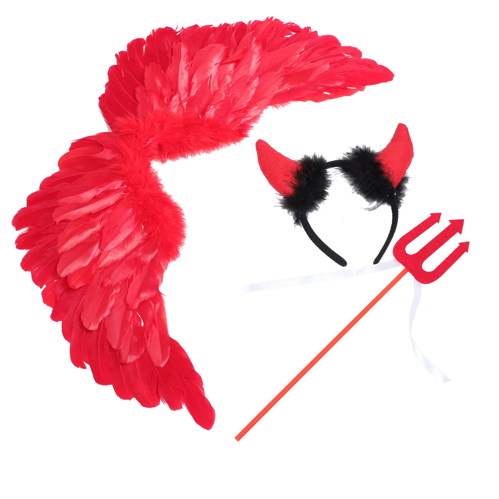 1Set Devil Costume Halloween Party Dress Children Cosplay Suit Durable Lightweight Devil Costume Kids Role-Play Suit