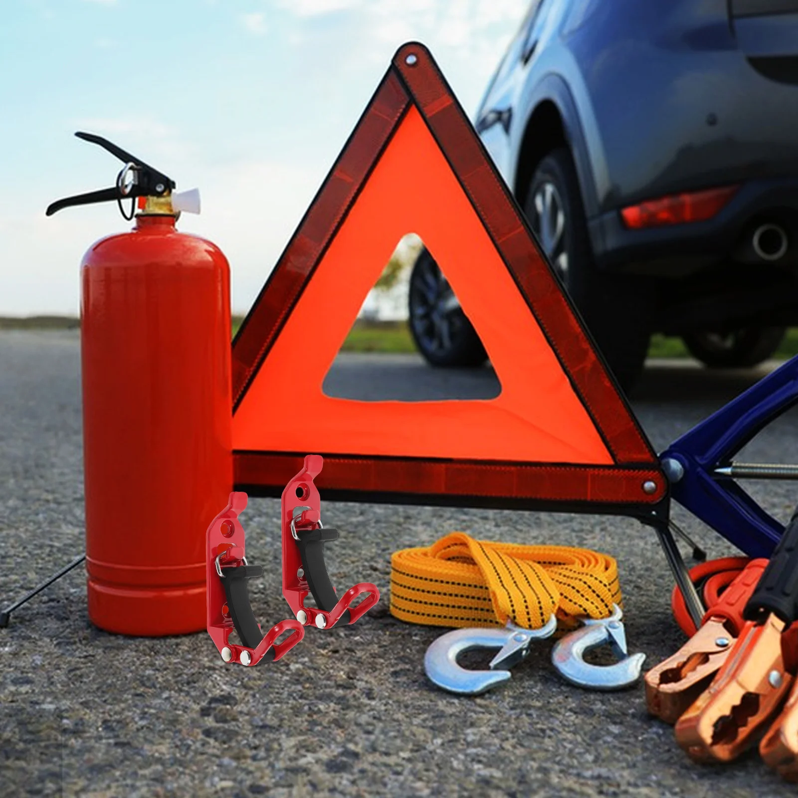 

4Pcs Firefighter Equipment Clamps Zinc Alloy Heavy Duty Rubber Strap Secure Roof Rack Mounting Brackets for Firefighter Tools