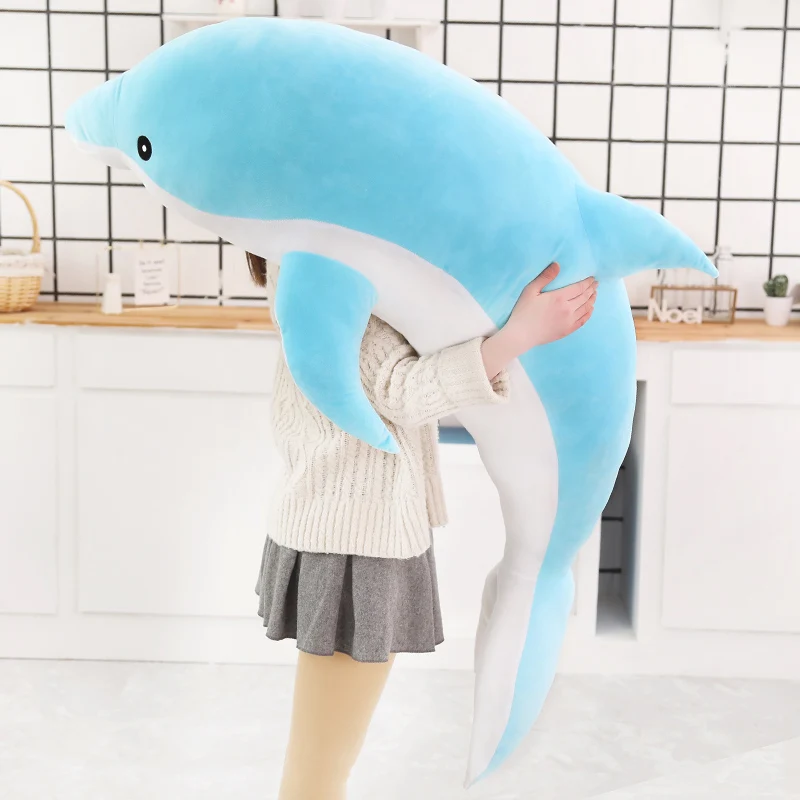 1 Stück 30/50 cm Kawaii Delfin Plüschtiere, niedliche, weiche Stofftier-Kissen für Kinder, Mädchen, Schlafkissen, Geschenk – Detail 11