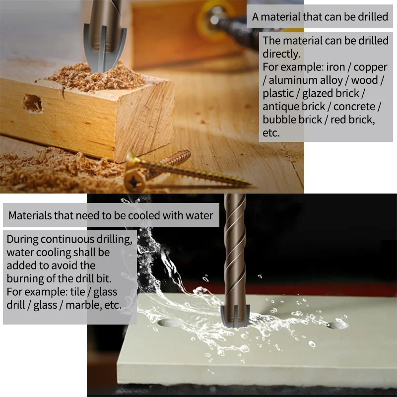 STONEGO Hard Alloy Cross Hex Tile Bit for Glass, Ceramic, and Concrete - 1PC Drill Bit, Sizes 3/4/5/6/8/10/12mm