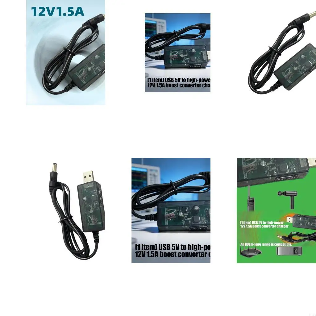 193A Highly Power Output USB To 12V Cable For Stable Electricity Supply To Routers Power Step Up Power Cord 80cm
