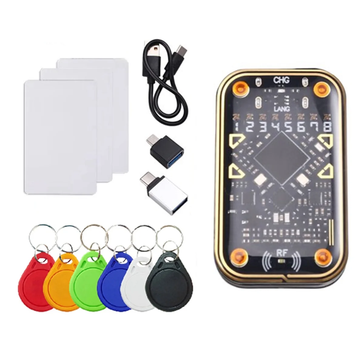 Nov.Chameleon Ultra V2.0 RFID アルティメット エミュレーター NFC デュプリケーター + 3xCUID 6xUID キーチェーン 125Khz 13.56Mhz カードデコード RFID リーダー