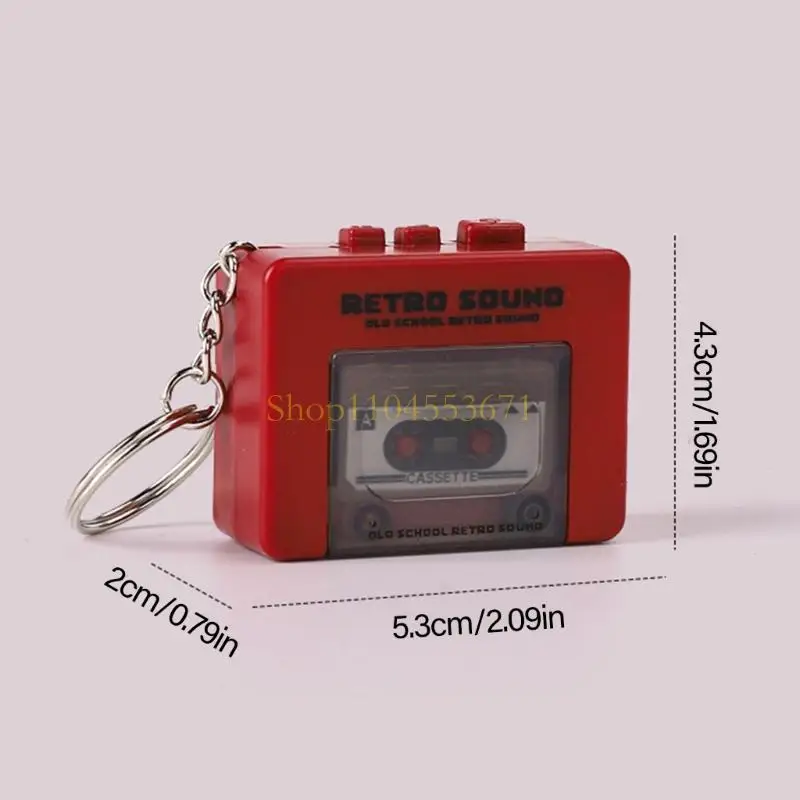 Bestseller Miniatur -Retro -Rekorder Tape Keychains Creative Tape Recoren Keychains Miniatur Cassettes Player Keychains mit