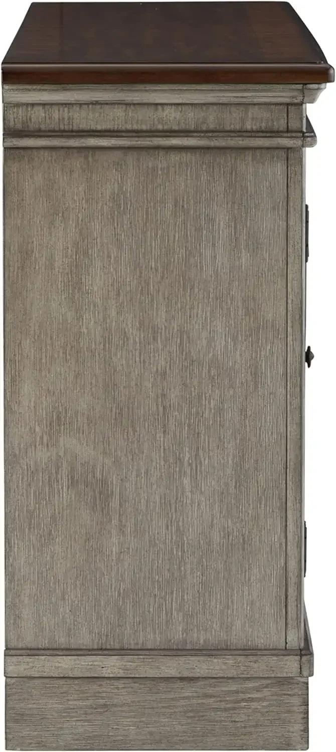 Ashley Londenbay-Servidor de jantar com 3 gavetas, 2 portas de armário, Signature Design, Classic Farmhouse, Brown e cinza