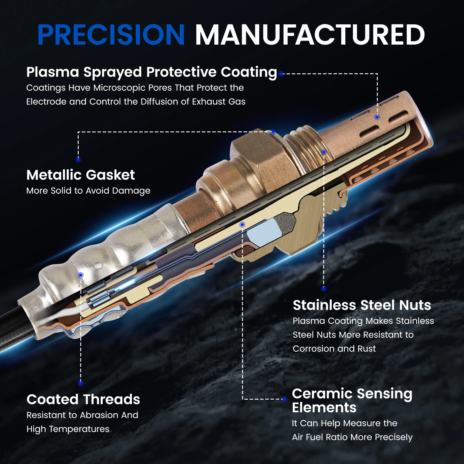 酸素センサー上流側O2、ビュイック、キャデラック、シボレー、GMC、いすゞ、ポンティアック、サターンに適合、234-4668、15284、250-24470、12569429、12573005