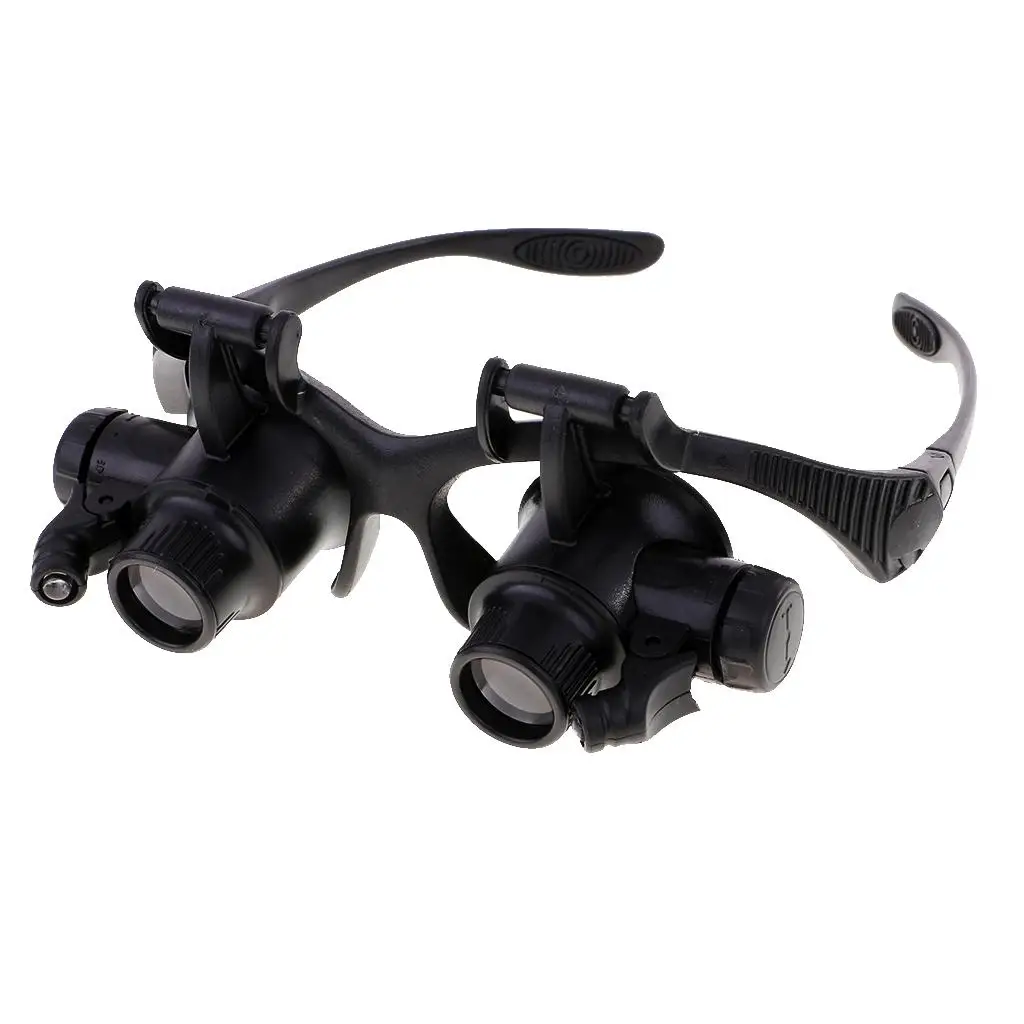 Magnifying Glasses Double Eye Illuminated Loupe with Replaceable Lens for Jeweler Watch Repair