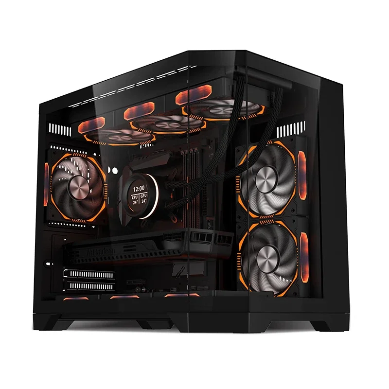 

New Cube Case Double Sided Glass Case Medium Tower Gaming PC Case Supports 360mm Central Processor Liquid Cooler