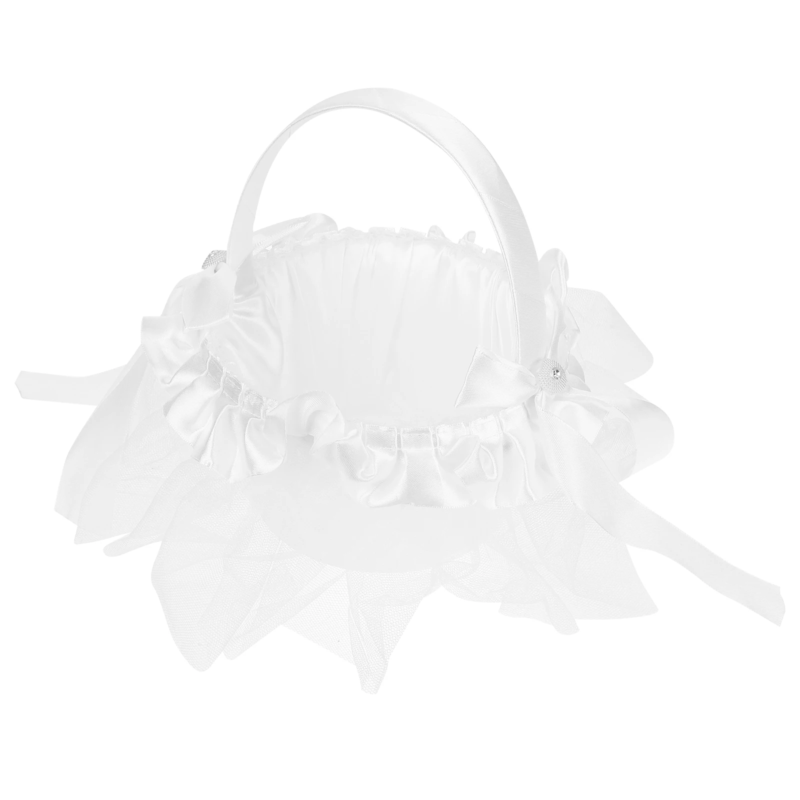 

Exquisite Wedding Flower Basket Small Handheld Basket For Flower Girl Elegant Decoration Keepsake Graduations Parties Supplies