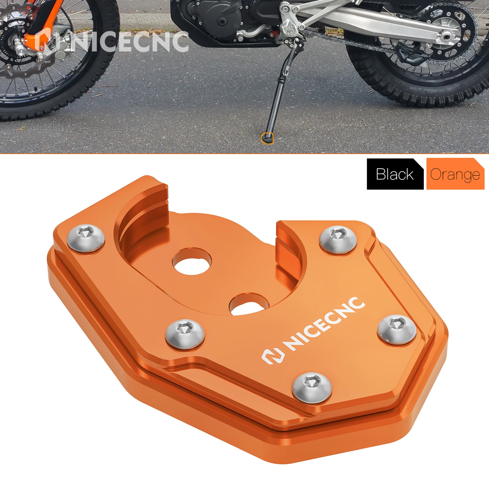 

Motorcycle Kickstand Extension Pad for KTM 790/890 Adventure/R/Rally 18-23 690 Enduro R 690 SMCR 19-23 1290 Adventure R 21-23