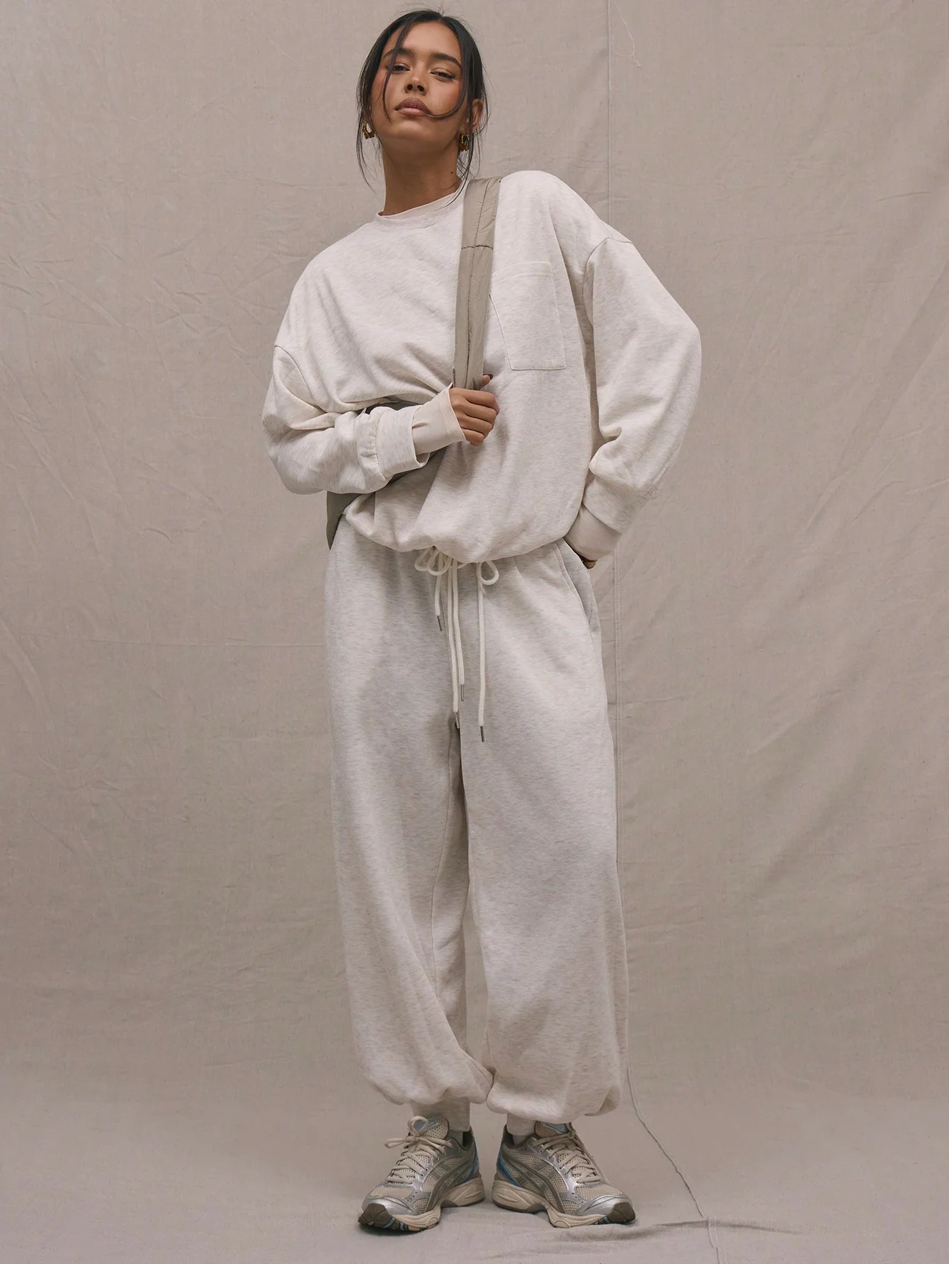 Sudadera holgada con cuello redondo para mujer, deportiva, informal, cómoda, estilo informal, otoño