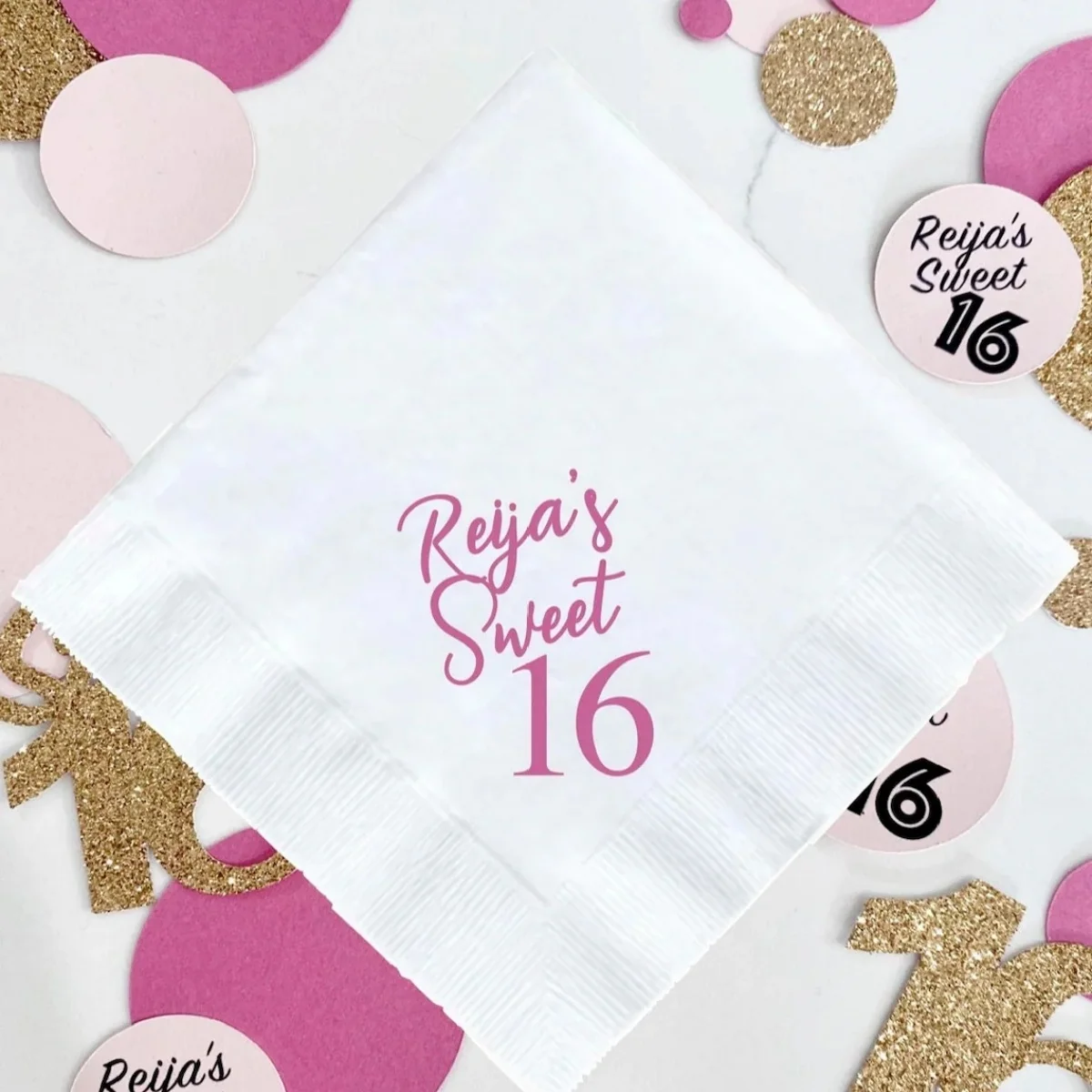 

50pcs Personalized Sweet 16 Napkins, Sweet 16 Party Napkins, Sweet 16 Favors, Sweet 16 Party Decor, Sweet Sixteen Decorations