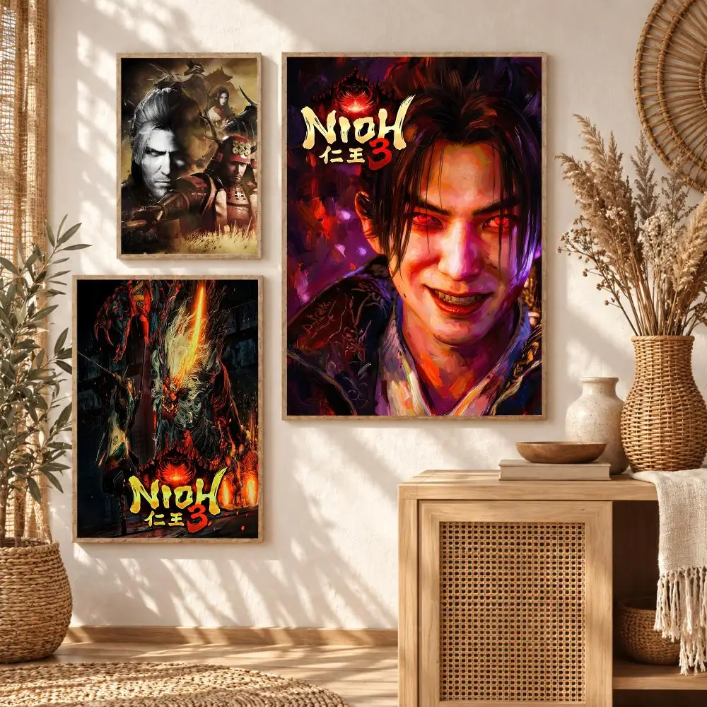 Intense Action Game N-Nioh Poster Premium Modern Waterproof Wall Art Pictures for Bedroom Living Room Bar Decor