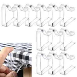 12pcs Tablecloth Clips Holders Transparent Holder Clips Windproof Table Cover Clamps For Outdoor Party Wedding Decorative Clamps