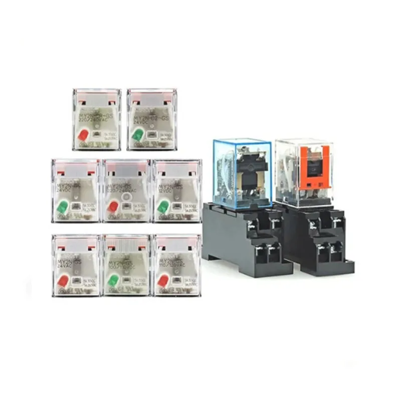 Оригинальное маленькое промежуточное реле женское 8-pin 5A AC24V AC110V AC220V промежуточное реле
