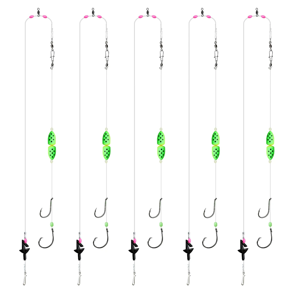 ZYZHE 1/3 Stück Meeresangel-Rigs Pulley-Rigs mit Doppel-Schwimmer zum Weitwurf, Surf-Angelköder-Rigs, Angelvorfach – Detail 7
