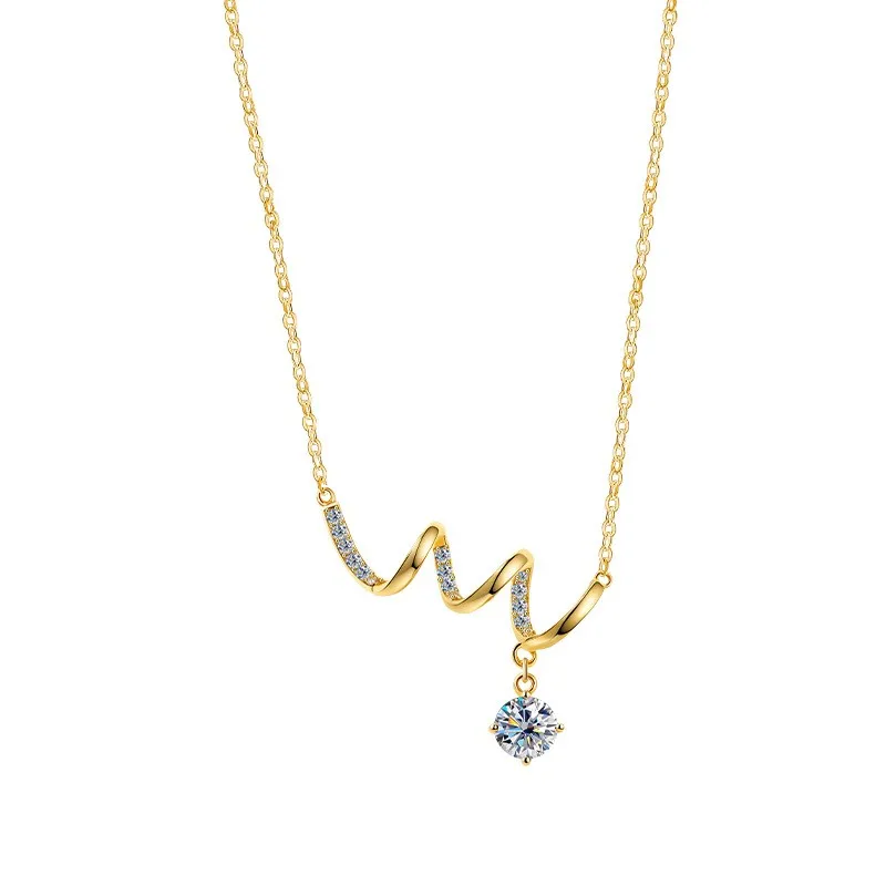 

ZFSILVER классическое серебро 925 пробы, роскошное муассанитовое висячее ожерелье 0,5 карата для очаровательных женских аксессуаров, вечерние ювелирные изделия, подарок MS-1177