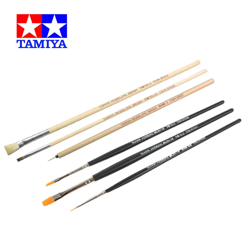 TAMIYA 87066/87067 Modeling Brush HF 3PCS Coloring Paint Pen Model Basic Line Drawing Face Brush Set Pointed Brushes Craft Tools