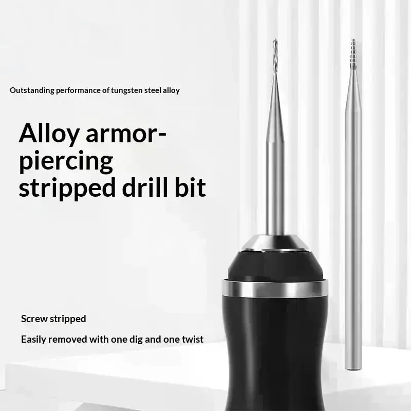 1/2Pcs Alloy Sliding Thread Drill Bit For Removes Stripped Thread Screws For Cell Phone Bottom Reverse Out Damaged Screws Tools